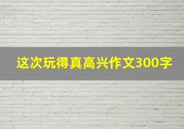 这次玩得真高兴作文300字