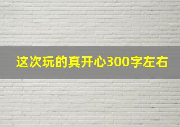 这次玩的真开心300字左右