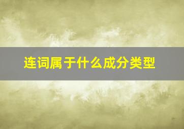 连词属于什么成分类型