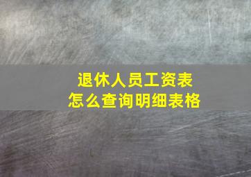 退休人员工资表怎么查询明细表格