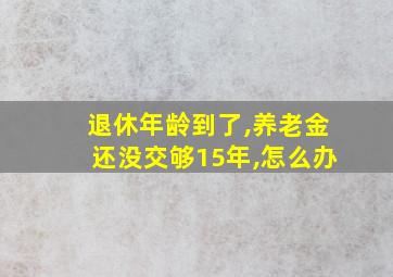 退休年龄到了,养老金还没交够15年,怎么办