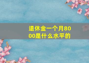 退休金一个月8000是什么水平的