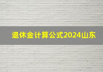 退休金计算公式2024山东