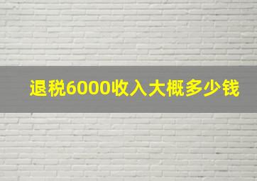 退税6000收入大概多少钱