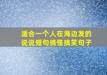 适合一个人在海边发的说说短句搞怪搞笑句子