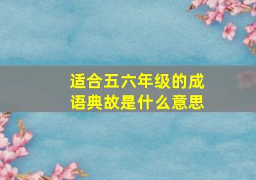 适合五六年级的成语典故是什么意思