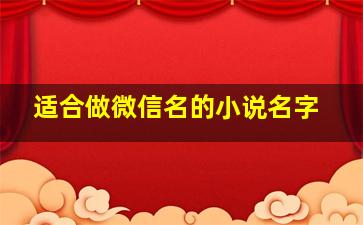 适合做微信名的小说名字