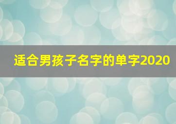 适合男孩子名字的单字2020