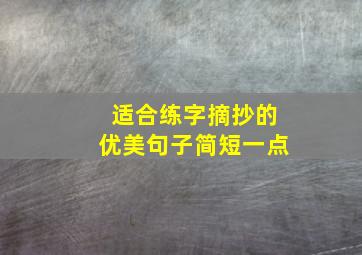 适合练字摘抄的优美句子简短一点