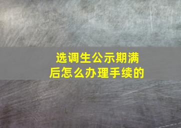 选调生公示期满后怎么办理手续的