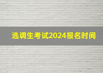 选调生考试2024报名时间