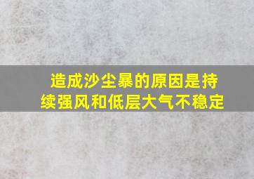 造成沙尘暴的原因是持续强风和低层大气不稳定