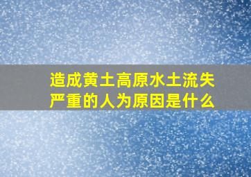 造成黄土高原水土流失严重的人为原因是什么