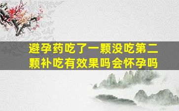 避孕药吃了一颗没吃第二颗补吃有效果吗会怀孕吗