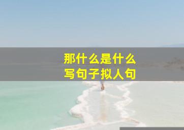 那什么是什么写句子拟人句