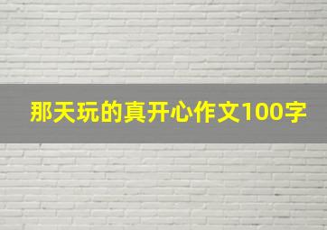 那天玩的真开心作文100字