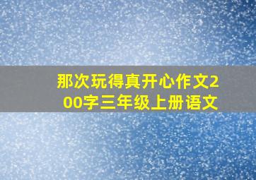 那次玩得真开心作文200字三年级上册语文