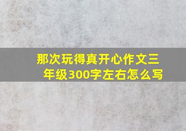 那次玩得真开心作文三年级300字左右怎么写