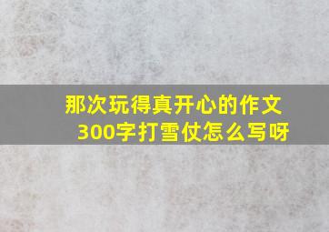 那次玩得真开心的作文300字打雪仗怎么写呀