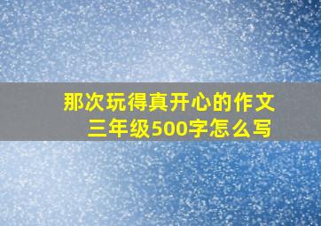 那次玩得真开心的作文三年级500字怎么写