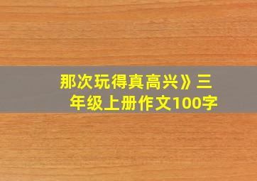 那次玩得真高兴》三年级上册作文100字