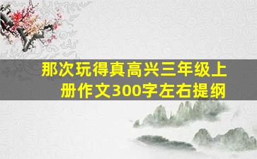 那次玩得真高兴三年级上册作文300字左右提纲