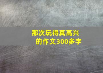 那次玩得真高兴的作文300多字