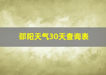 邵阳天气30天查询表