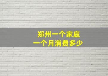 郑州一个家庭一个月消费多少