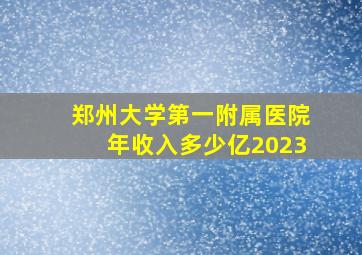 郑州大学第一附属医院年收入多少亿2023