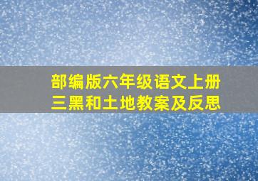 部编版六年级语文上册三黑和土地教案及反思