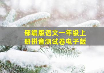 部编版语文一年级上册拼音测试卷电子版