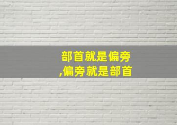 部首就是偏旁,偏旁就是部首