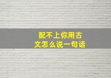 配不上你用古文怎么说一句话