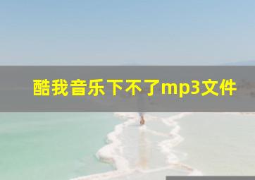 酷我音乐下不了mp3文件