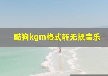 酷狗kgm格式转无损音乐