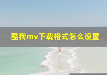 酷狗mv下载格式怎么设置