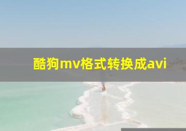 酷狗mv格式转换成avi