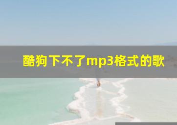 酷狗下不了mp3格式的歌