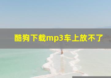 酷狗下载mp3车上放不了