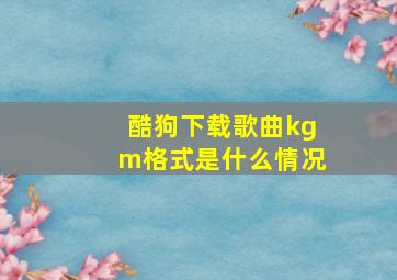 酷狗下载歌曲kgm格式是什么情况