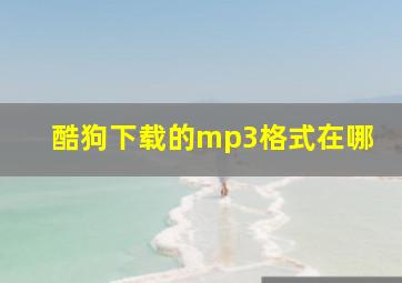 酷狗下载的mp3格式在哪