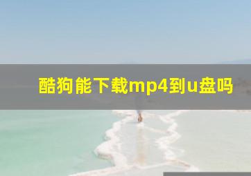 酷狗能下载mp4到u盘吗