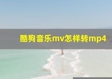 酷狗音乐mv怎样转mp4