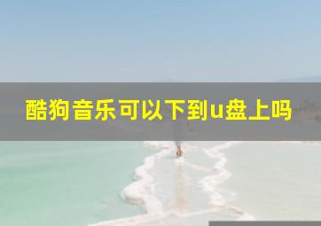 酷狗音乐可以下到u盘上吗