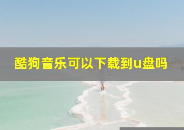 酷狗音乐可以下载到u盘吗