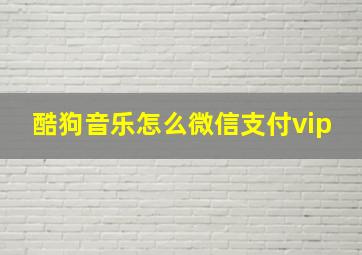 酷狗音乐怎么微信支付vip