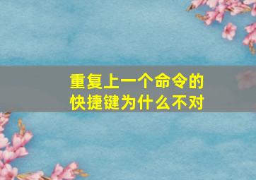 重复上一个命令的快捷键为什么不对