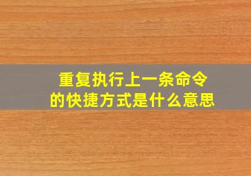 重复执行上一条命令的快捷方式是什么意思