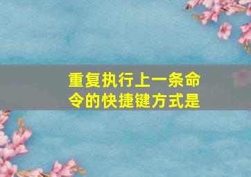 重复执行上一条命令的快捷键方式是